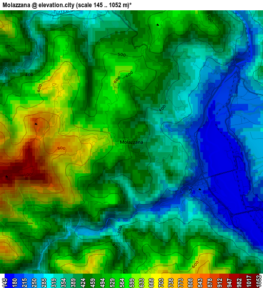 Molazzana elevation map