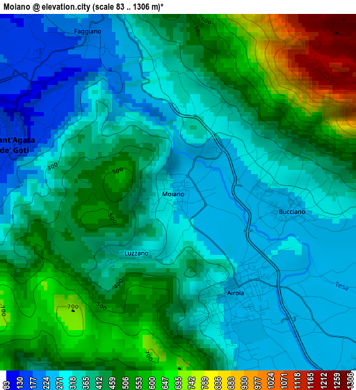 Moiano elevation map