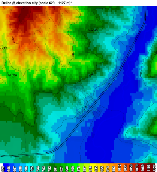 Delice elevation map