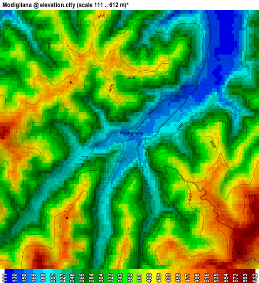 Modigliana elevation map