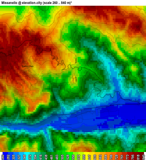 Missanello elevation map