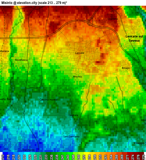 Misinto elevation map