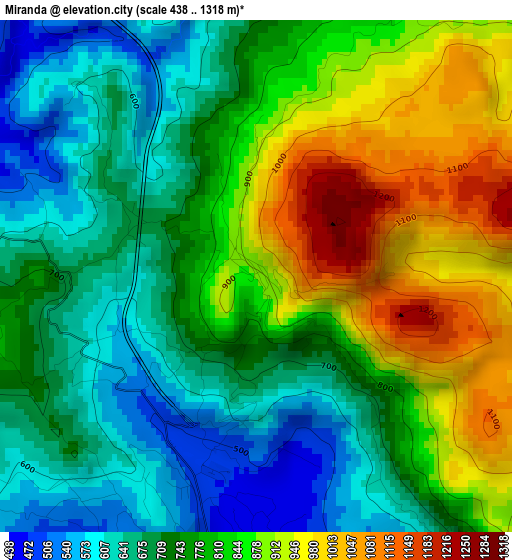 Miranda elevation map