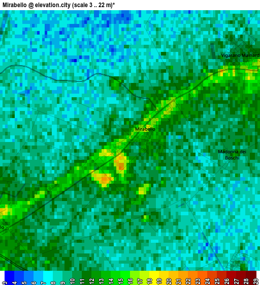 Mirabello elevation map