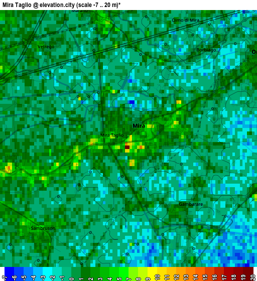 Mira Taglio elevation map