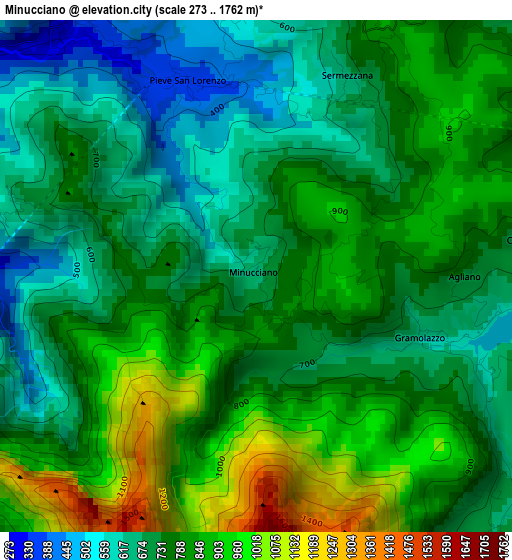 Minucciano elevation map