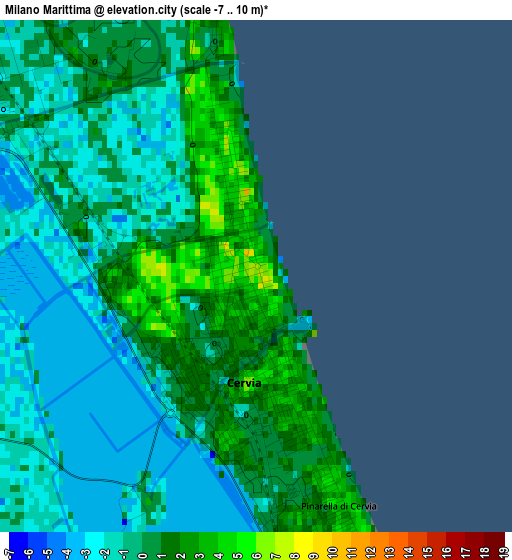 Milano Marittima elevation map
