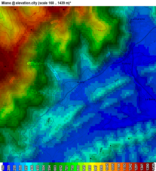 Miane elevation map