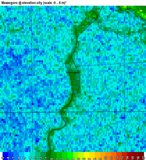 Mezzogoro elevation map