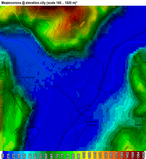 Mezzocorona elevation map