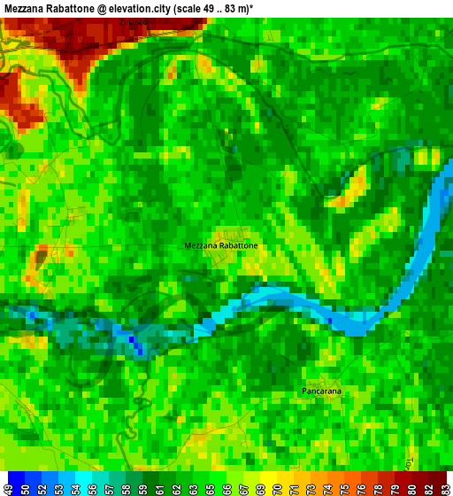 Mezzana Rabattone elevation map