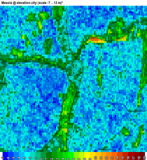 Mesola elevation map