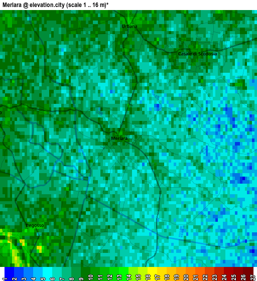 Merlara elevation map