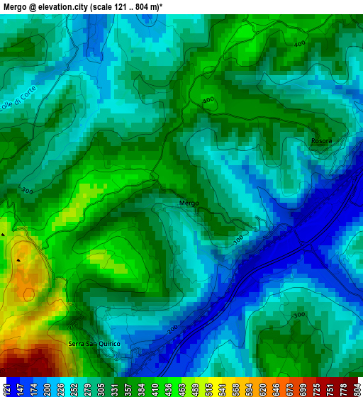 Mergo elevation map