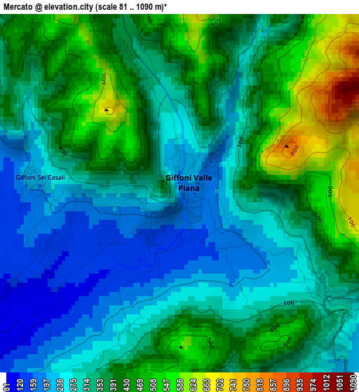 Mercato elevation map