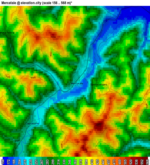 Mercatale elevation map