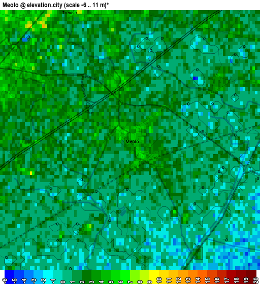 Meolo elevation map