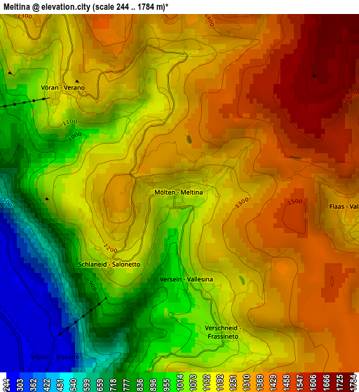 Meltina elevation map