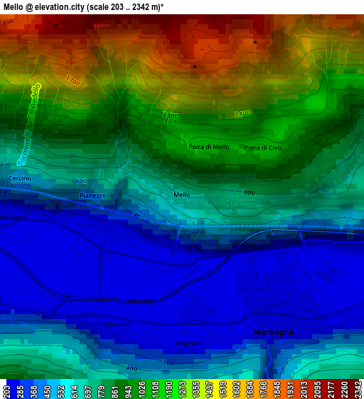 Mello elevation map