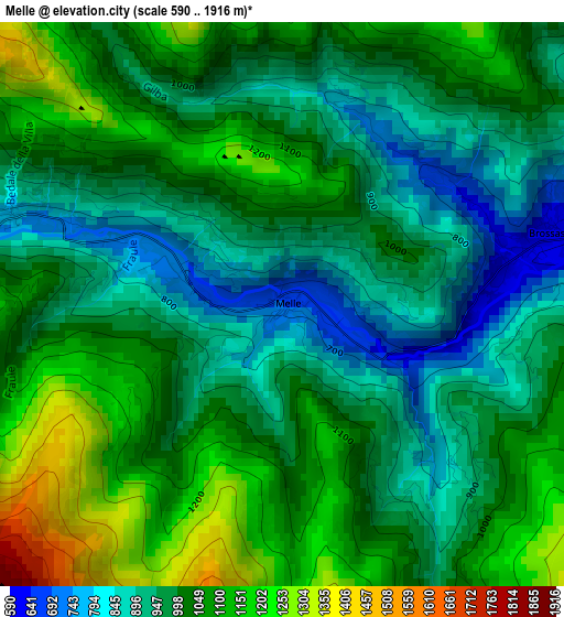 Melle elevation map