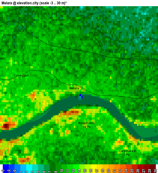 Melara elevation map