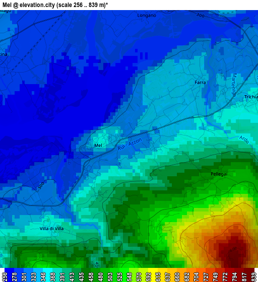 Mel elevation map