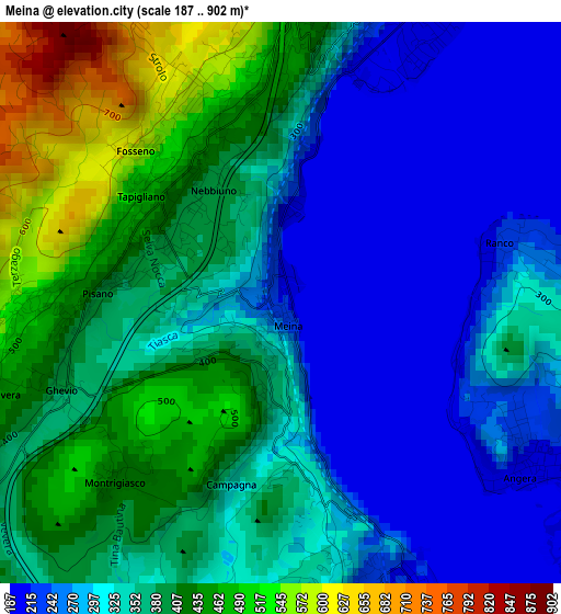 Meina elevation map