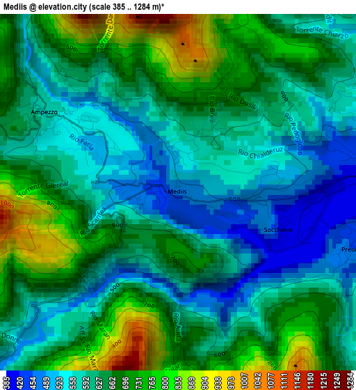 Mediis elevation map