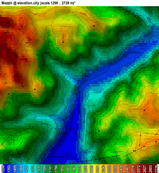 Mazzin elevation map