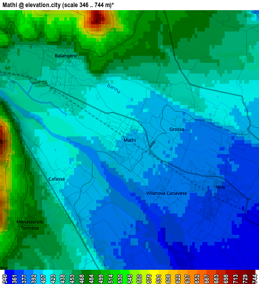 Mathi elevation map