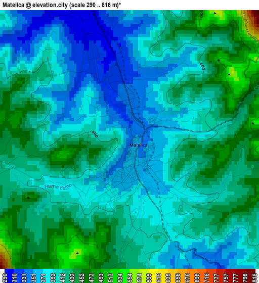 Matelica elevation map