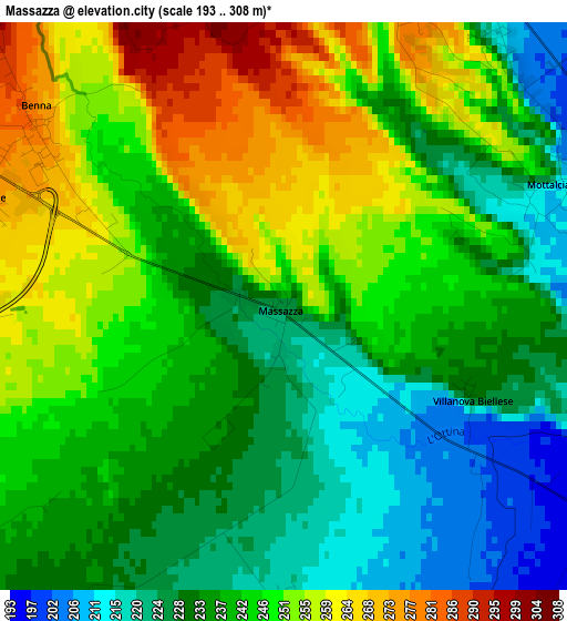 Massazza elevation map