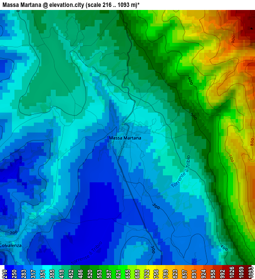 Massa Martana elevation map