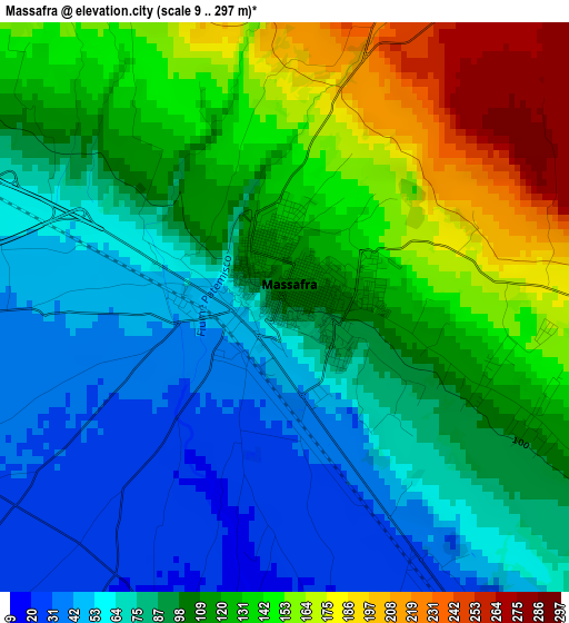 Massafra elevation map