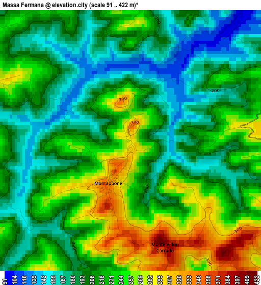 Massa Fermana elevation map