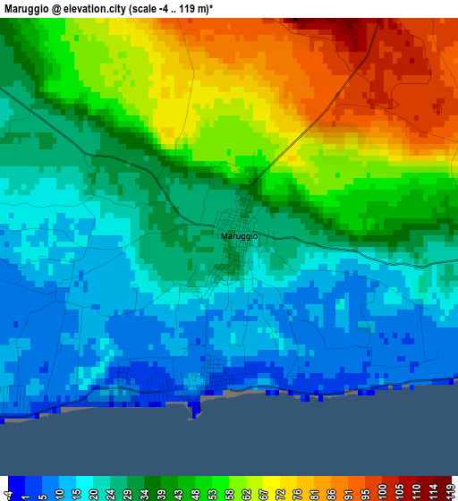 Maruggio elevation map