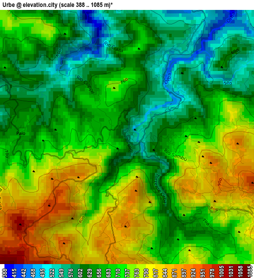Urbe elevation map