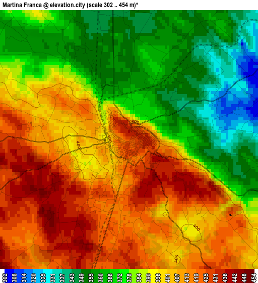 Martina Franca elevation map