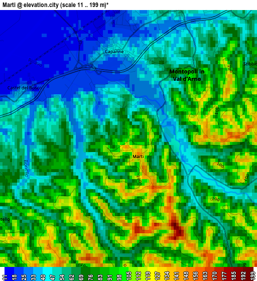 Marti elevation map