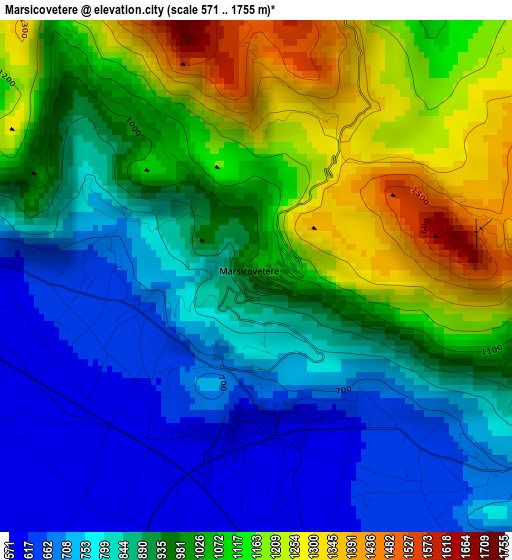 Marsicovetere elevation map