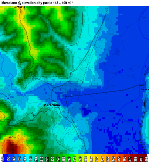 Marsciano elevation map