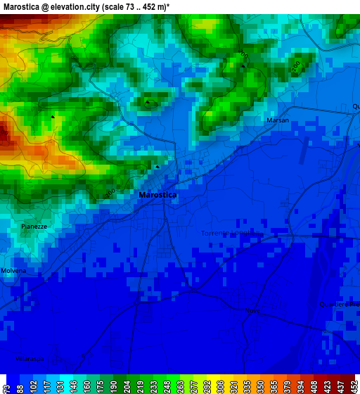Marostica elevation map
