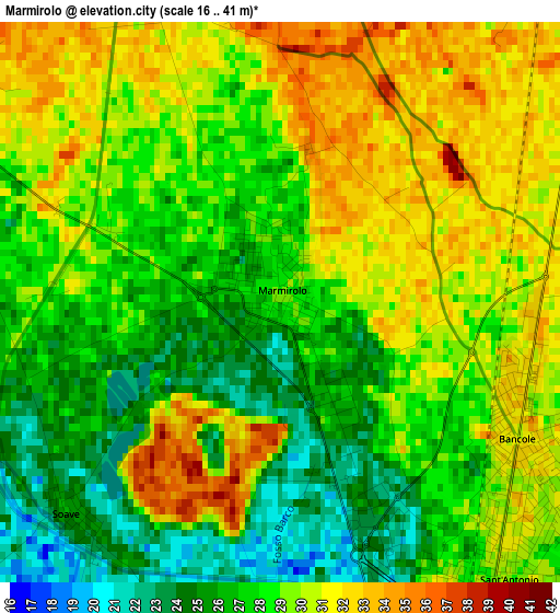 Marmirolo elevation map