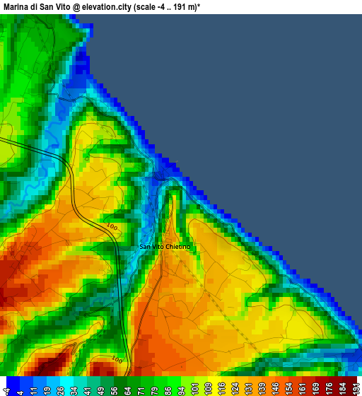 Marina di San Vito elevation map