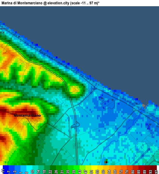 Marina di Montemarciano elevation map