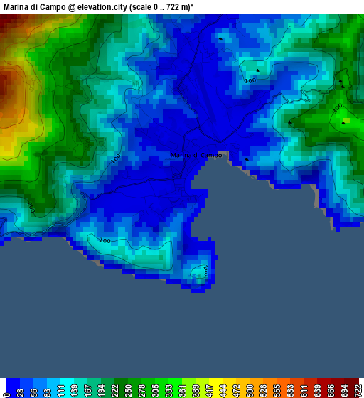 Marina di Campo elevation map