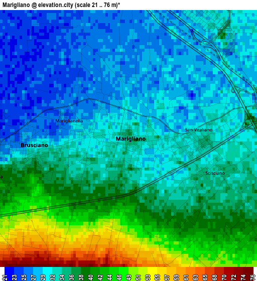 Marigliano elevation map