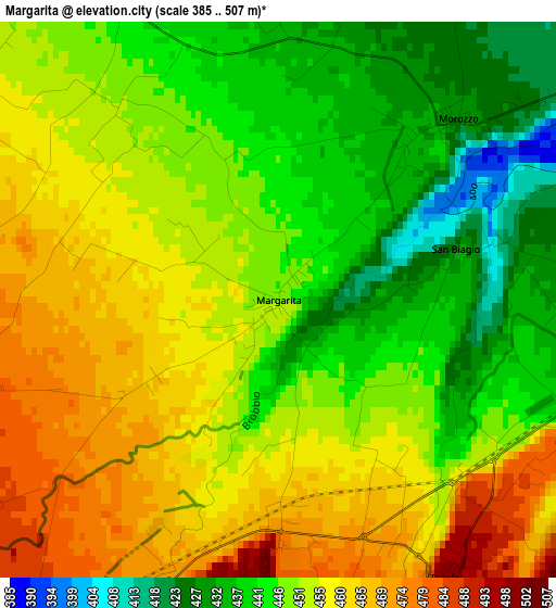 Margarita elevation map