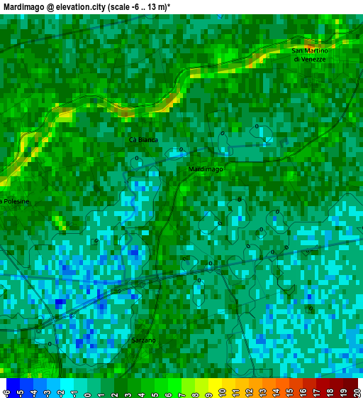 Mardimago elevation map