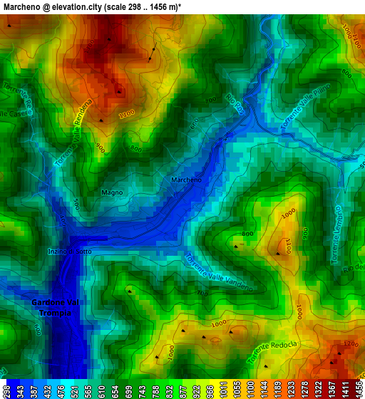 Marcheno elevation map